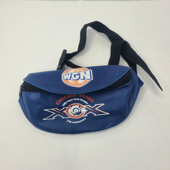 Chicago Bears Other - Chicago Bears‎ 1985 Super Bowl Champ 10th Anniversary Blue WGN Fanny Pack